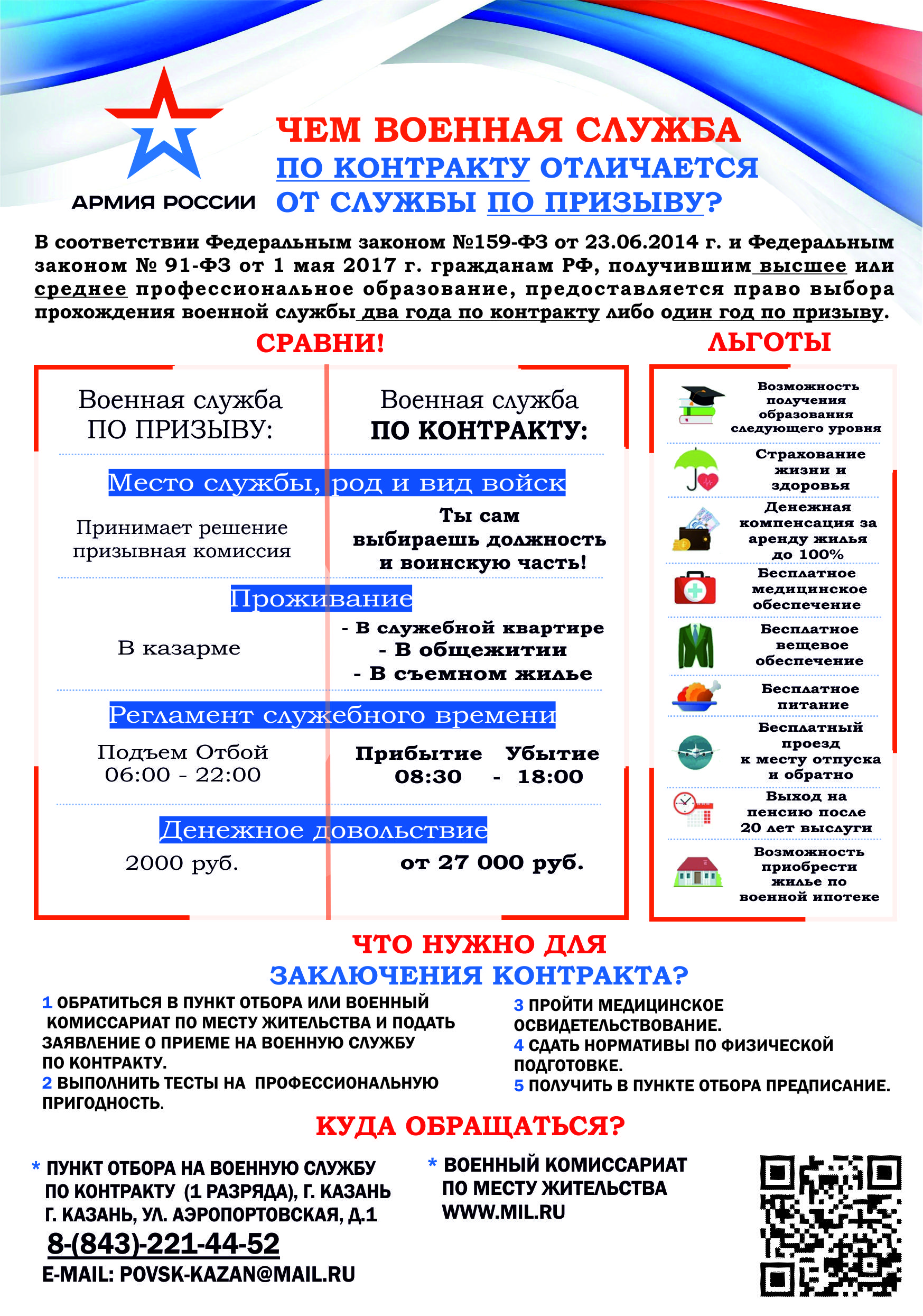 Контракт буенча хәрби хезмәт ни белән аерылып тора?